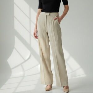 NEW Djerf Avenue First Choice Tall Pants Trousers Cream Beige Tan Size XL